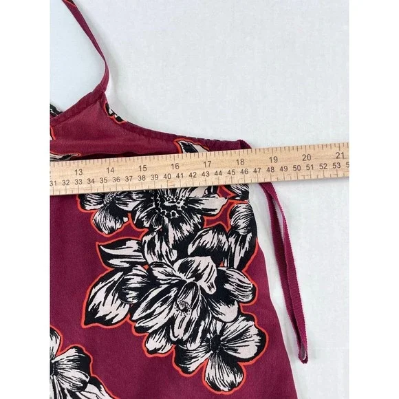 Maeve By Anthropologie Zebella Silk Floral Tank Top Size 6 Sleeveless Maroon - Picture 11 of 12